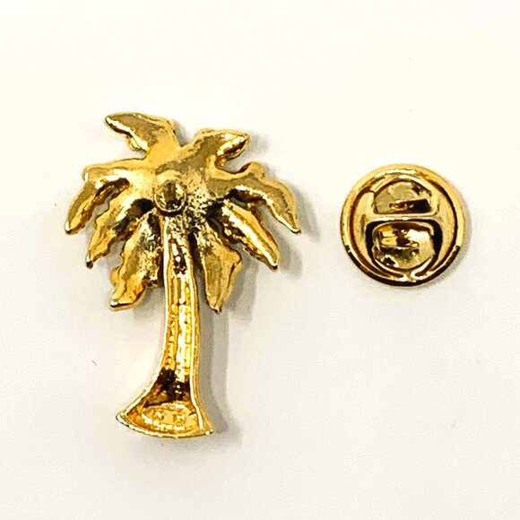 Nina Ricci Palm Tree Enamelled Pin Brooch Rhinestones - Picture 5 of 7